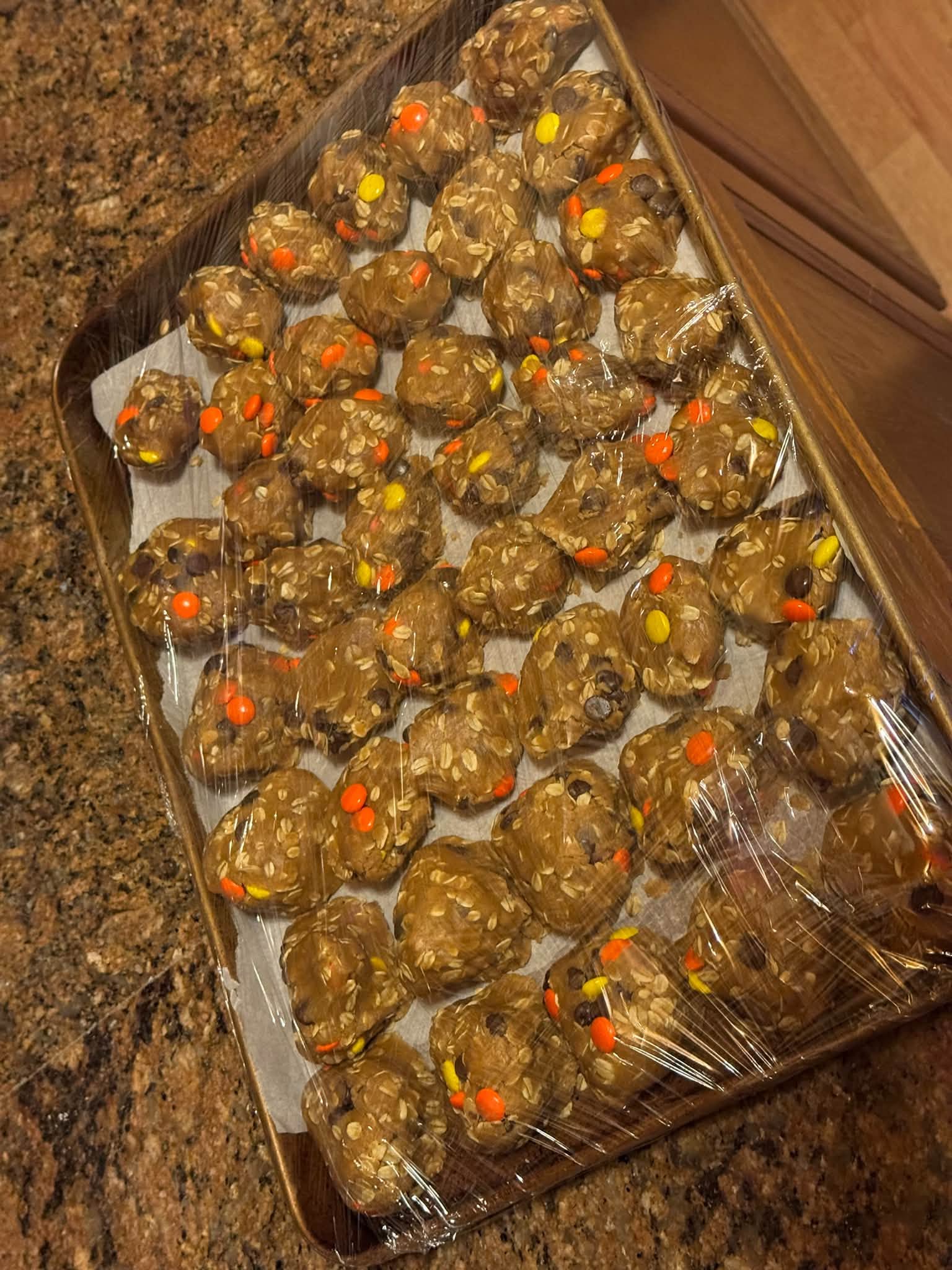 Cookie dough ready to bake