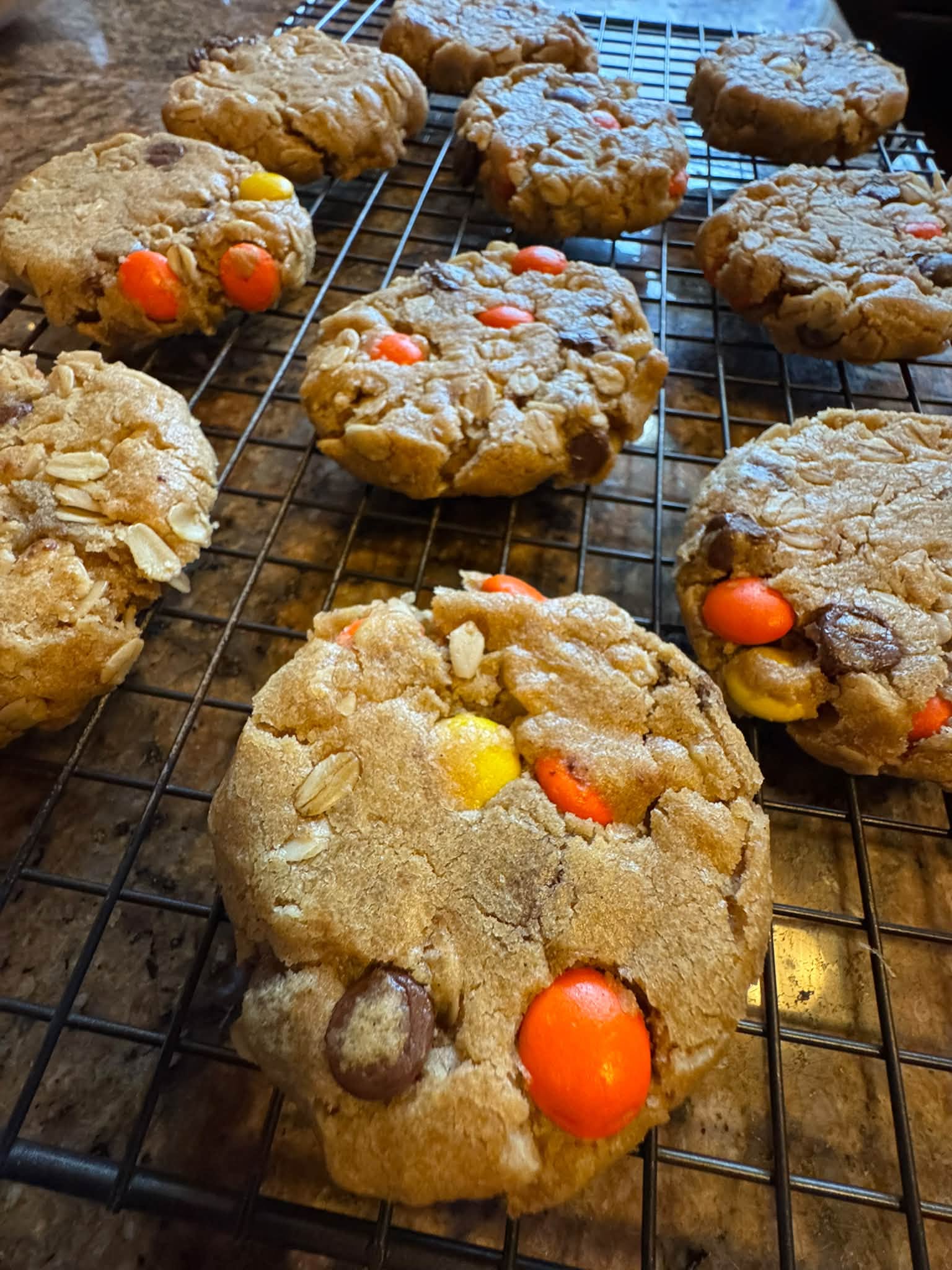 Loaded M&M cookies